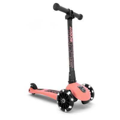 Trotineta Copii Pliabila, Reglabila, Roti Luminoase, Highwaykick 3 Led Peach, 3-6 Ani, Pana La 50 Kg, Scoot  Ride Pjb96357