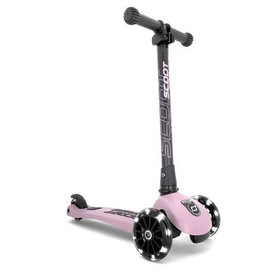 Trotineta Copii Pliabila, Reglabila, Roti Luminoase, Highwaykick 3 Led Rose, 3-6 Ani, Pana La 50 Kg, Scoot  Ride Pjb96346