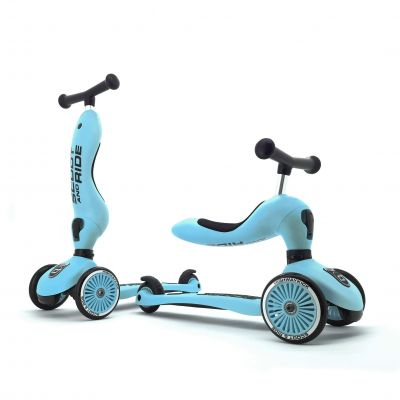 Trotineta Copii Cu Sezut, Transformabila 2in1, Highwaykick 1 Blueberry, 1-5 Ani, Pana La 50 Kg, Scoot  Ride Pjb96352