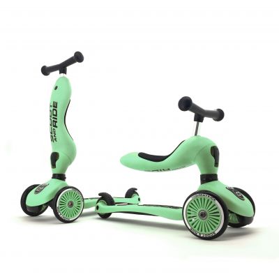 Trotineta Copii Cu Sezut, Transformabila 2in1, Highwaykick 1 Kiwi, 1-5 Ani, Pana La 50 Kg, Scoot  Ride Pjb96355