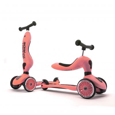 Trotineta Copii Cu Sezut, Transformabila 2in1, Highwaykick 1 Peach, 1-5 Ani, Pana La 50 Kg, Scoot  Ride Pjb96353