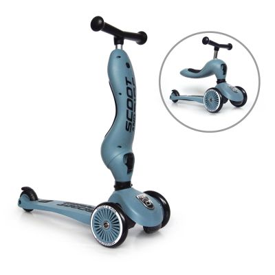 Trotineta Copii Cu Sezut, Transformabila 2in1, Highwaykick 1 Steel, 1-5 Ani, Pana La 50 Kg, Scoot  Ride Pjb96271