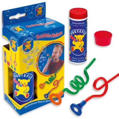 Set baloane de sapun Pustefix cu 2 paie ondulate tavita si tub cu 70 ml de solutie - SOLPUS869-460