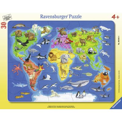 PUZZLE HARTA LUMII CU ANIMALE, 30 PIESE - ARTRVSPC06641