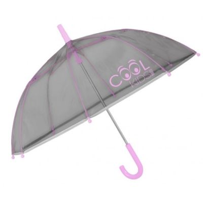 Umbrela manuala reflectorizanta gri cu roz Cool Kids Perletti - SOLPE15545