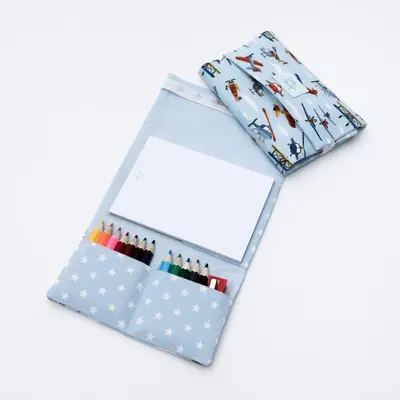 Carnetel cu creioane colorate Tiny Magic tip mapa model avioane pentru copii - SOLTMGB66