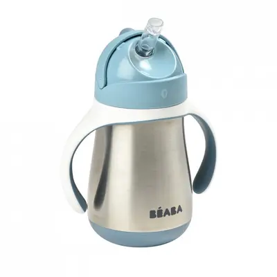 Cana inox cu pai 250ml - Albastru ERFB913481