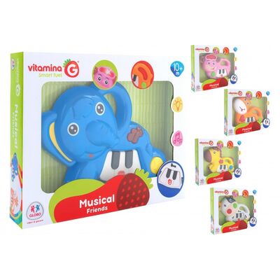 Jucarie muzicala Pian mini cu animal Globo cu sunete si lumini - SOLGL05292