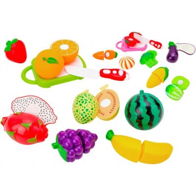 Set alimente diverse fructe si legume si cutit Globo cu velcro - SOLGL39465