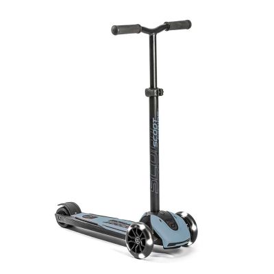 Trotineta Copii Pliabila, Reglabila, Roti Luminoase, Highwaykick 5 Led Steel, 5 Ani +, Pana La 80 Kg, Scoot  Ride Pjb96434