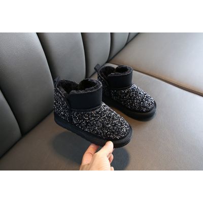 Cizme negre imblanite cu strasuri MDYY-740-2