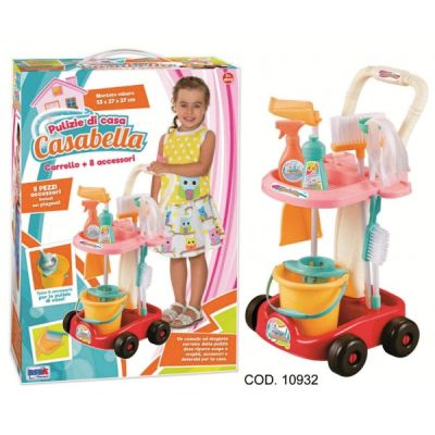 Carucior cu accesorii curatenie RS Toys 8 piese - SOLRS10932
