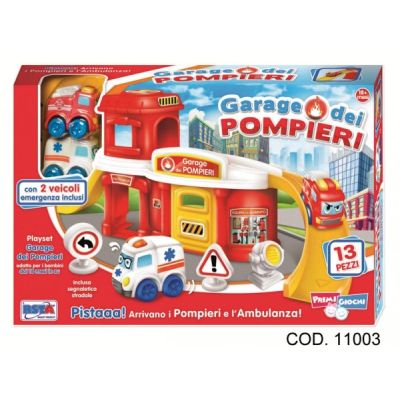 Garaj pompieri cu 2 vehicule incluse 13 piese RS Toys - SOLRS11003