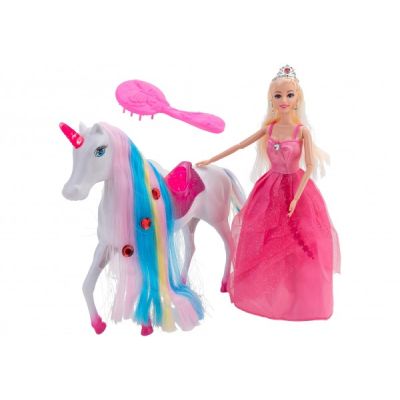 Papusa cu unicorn Globo Wtoy cu lumini si diverse accesorii - SOLGL39826
