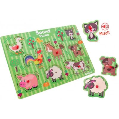 Puzzle animale cu sunete Globo Legnoland 8 piese - SOLGL39936