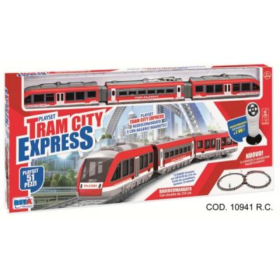 Tramvai electric cu telecomanda fara fir si circuit 387 cm RS Toys - SOLRS10941
