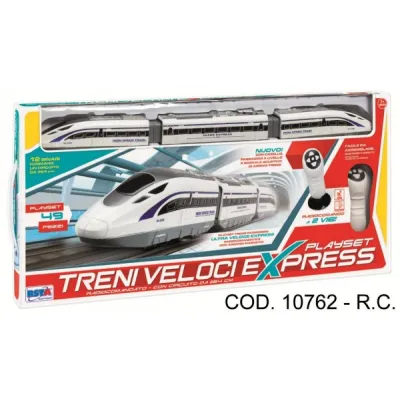 Tren electric cu sina si telecomanda RS Toys 49 piese  - SOLRS10762