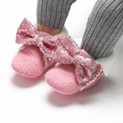 Ghetute roz imblanite cu bentita asortata (Marime Disponibila: 6-9 luni (Marimea 19 incaltaminte)) MBYM31-3-c