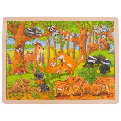 Puzzle Din Lemn Pui De Animale Salbatice - OKEGOKI57734