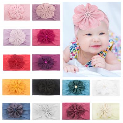 Bentita lata pentru bebeluse cu floare aplicata MBx-19025-R12