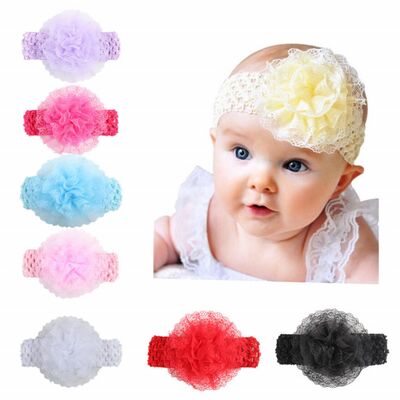Bentita pentru fetite - Floarea dantelata - MBx-1749.0-12 luni-Alb