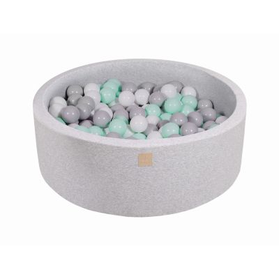 Piscina Uscata Cu 200 De Bile (alb, Gri, Mint) Meowbaby  , 90x30 Cm, Gri Deschis Pjbmeo036
