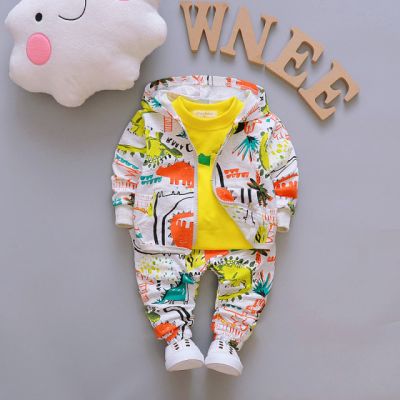 Trening pentru baietei cu bluza galbena - Dino Land LIQQH-1-R1