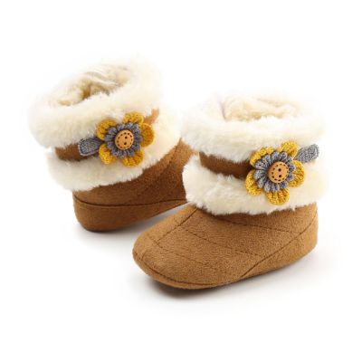 Cizmulite maro cu blanita si floricica MBYM49-2-c5
