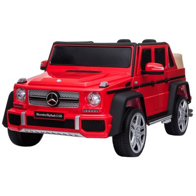 Masinuta electrica chipolino suv mercedes maybach g650 red cu scaun din piele si roti eva hubeljmag6503r