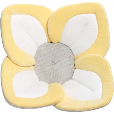Cadita de plus si salteluta de joaca Lotus BloomingBath BB105L BBJBB105L_Galben/Alb/Gri Deschis