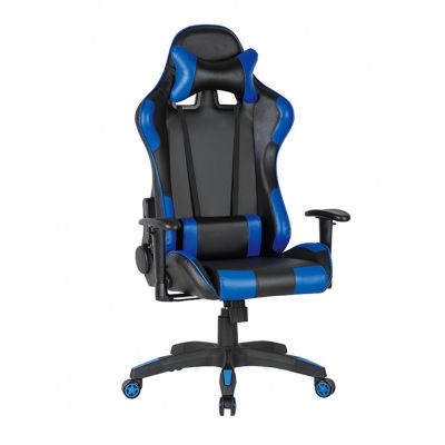 Scaun gaming gn90 silverstone, suport lombar, perna tetiera, cotiere reglabile, rotativ, mecanism multiblock, 150 kg, negru/albastru drm4283