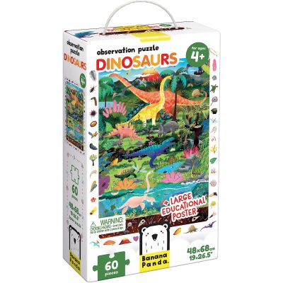 Puzzle Dinozauri 60 piese, 48x68cm Banana Panda BP49112 BBJBP49112_Initiala