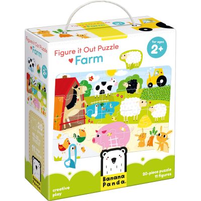 Puzzle educativ - Descopera animalele de la Ferma, 20 piese, 48x32cm Banana Panda BP49032 BBJBP49032_Initiala