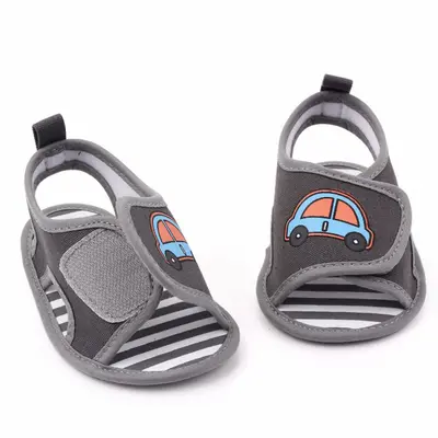 Sandalute gri petrol pentru baietei - Masinuta MDd2405-2-SA3