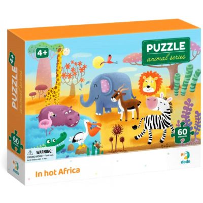 Puzzle - minunatele animalute din africa ( 60 piese)