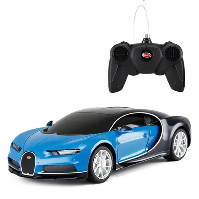 MASINA CU TELECOMANDA BUGATTI CHIRON ALBASTRU CU SCARA 1 LA 24 VIVRas76100_Albastru