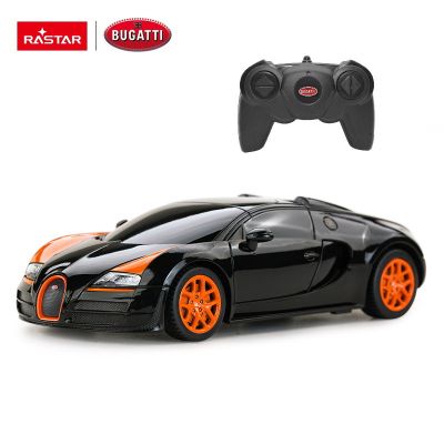 MASINA CU TELECOMANDA BUGATTI GRAND SPORT VITESSE NEGRU CU SCARA 1 LA 24 VIVRas47000_Negru