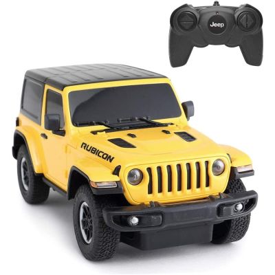 MASINA CU TELECOMANDA JEEP WRANGLER RUBICON GALBEN CU SCARA 1 LA 24 VIVRas79500_Galben