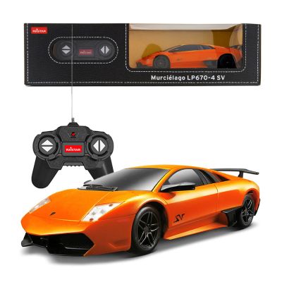 MASINA CU TELECOMANDA LAMBORGHINI MURCIELAGO LP670 PORTOCALIU CU SCARA 1 LA 24 VIVRas39000_Portocaliu