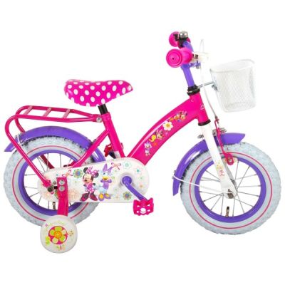 Bicicleta copii Volare Minnie Mouse cu roti ajutatoare 12 INCH partial montata cu portbagaj metalic - SOLVOL31226-RC