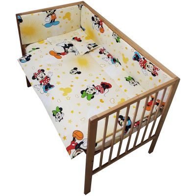 Lenjerie patut hubners mickey si minnie 4 piese crem hublenhmm4c
