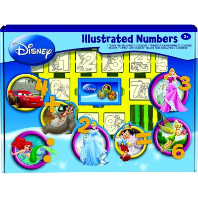 Set educativ cu stampile Numere Disney 46 piese, 26 stampile, tus, 18 carioci Multiprint MP1937 BBJMP1937_Initiala