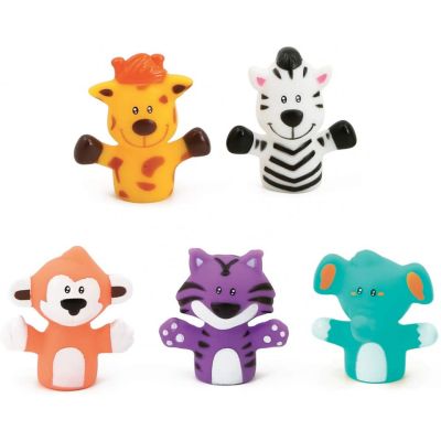 LUDI Set 5 marionete deget „SAFARI ANIMALS” DNBLUD30074