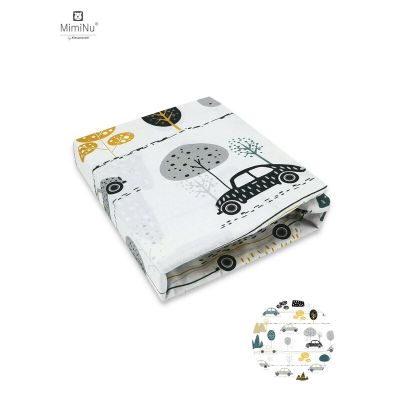 MimiNu - Cearceaf cu elastic, 140X70 cm, Childrens Journey Grey BYN6426972005869