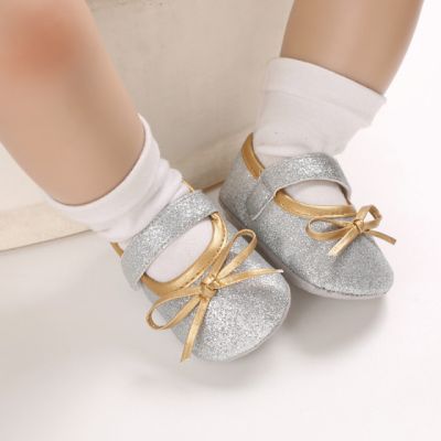 Pantofiori argintii cu fundita aurie LIB229-4-p24