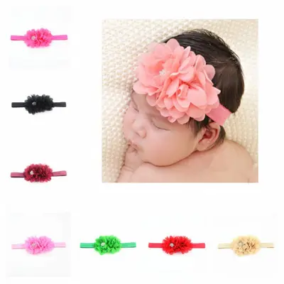 Bentita pentru fetite - Doua floricele cu strasuri MBFD204-R1