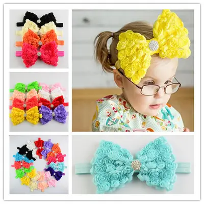 Bentita pentru fetite - Fundita din trandafirasi MDFD126-R25