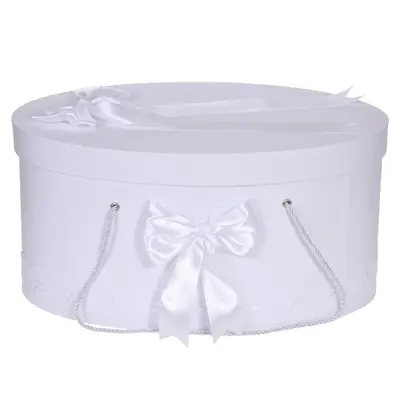 Cutie trusou de botez unisex dantela alba diafana si fundite asortate Denikos&reg; 817 NKO5246