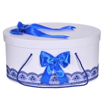 Cutie trusou botez dantela albastra si fundite asortate pentru baieti Denikos® 810 NKO5239