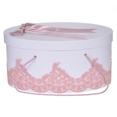 Cutie trusou botez dantela dusty rose eleganta si o fundita asortata Fata Denikos® 826 NKO5255